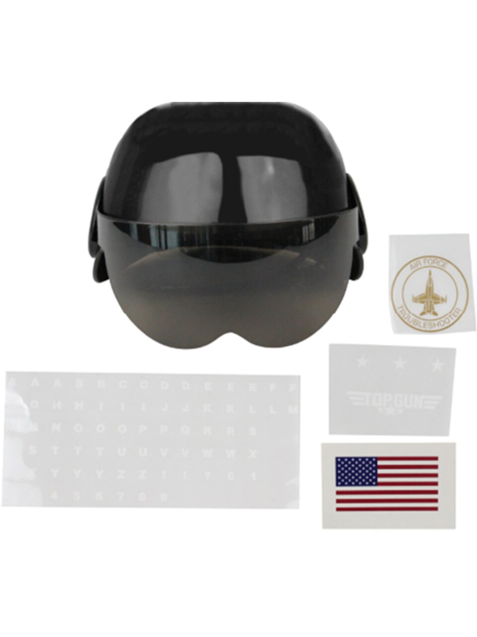 Child's Basic Black Jet Fighter Pilot Helmet Costume Accessory